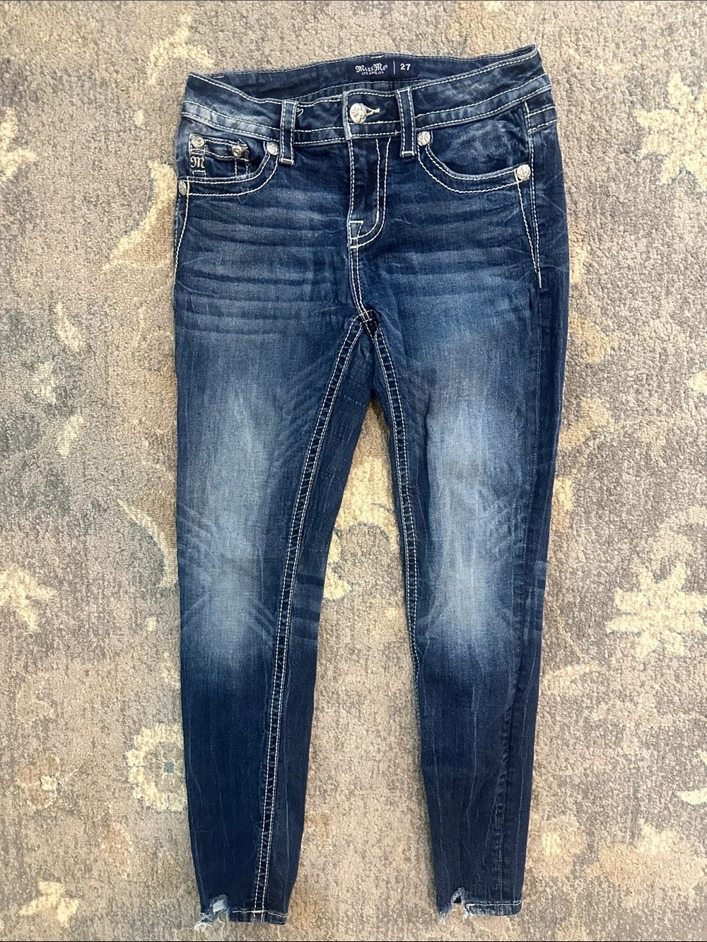 Miss Me Low Rise Ankle Skinny Jeans Dark Wash Women’s Size 27